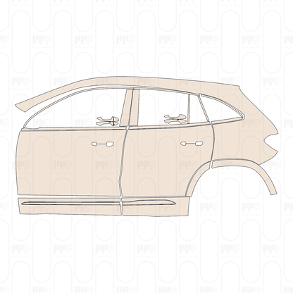 (left) Door+Side Skirt+Rear Fender without charging port on rear Fender