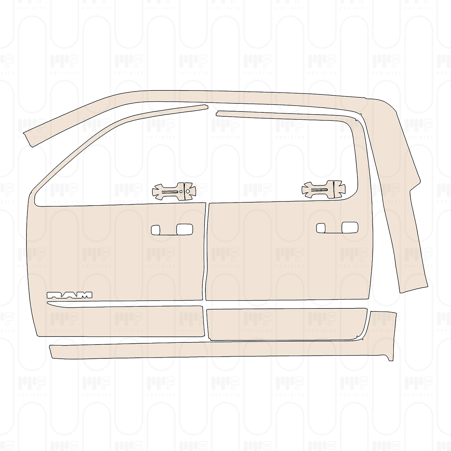 Voorgesneden PPF RAM Trucks 1500 Crew Cab Tungsten 2025