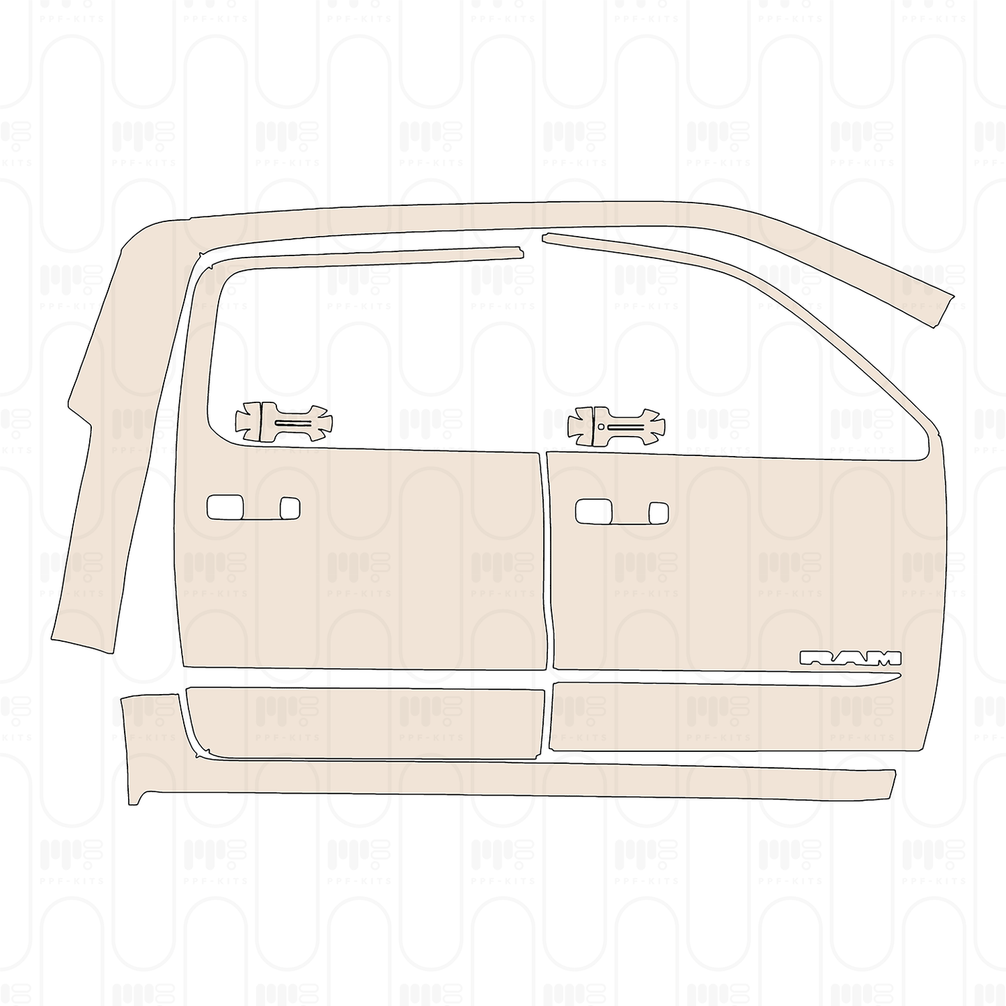 Voorgesneden PPF RAM Trucks 1500 Crew Cab Tungsten 2026