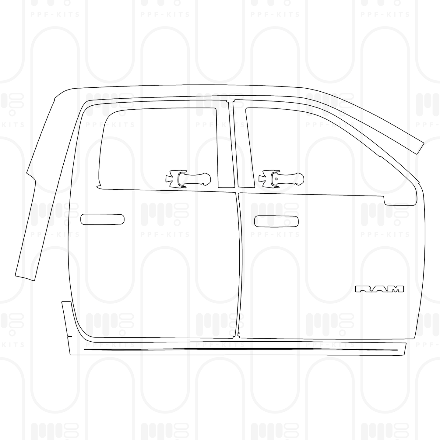 Voorgesneden PPF RAM Trucks 2500 Crew Cab Laramie 2026