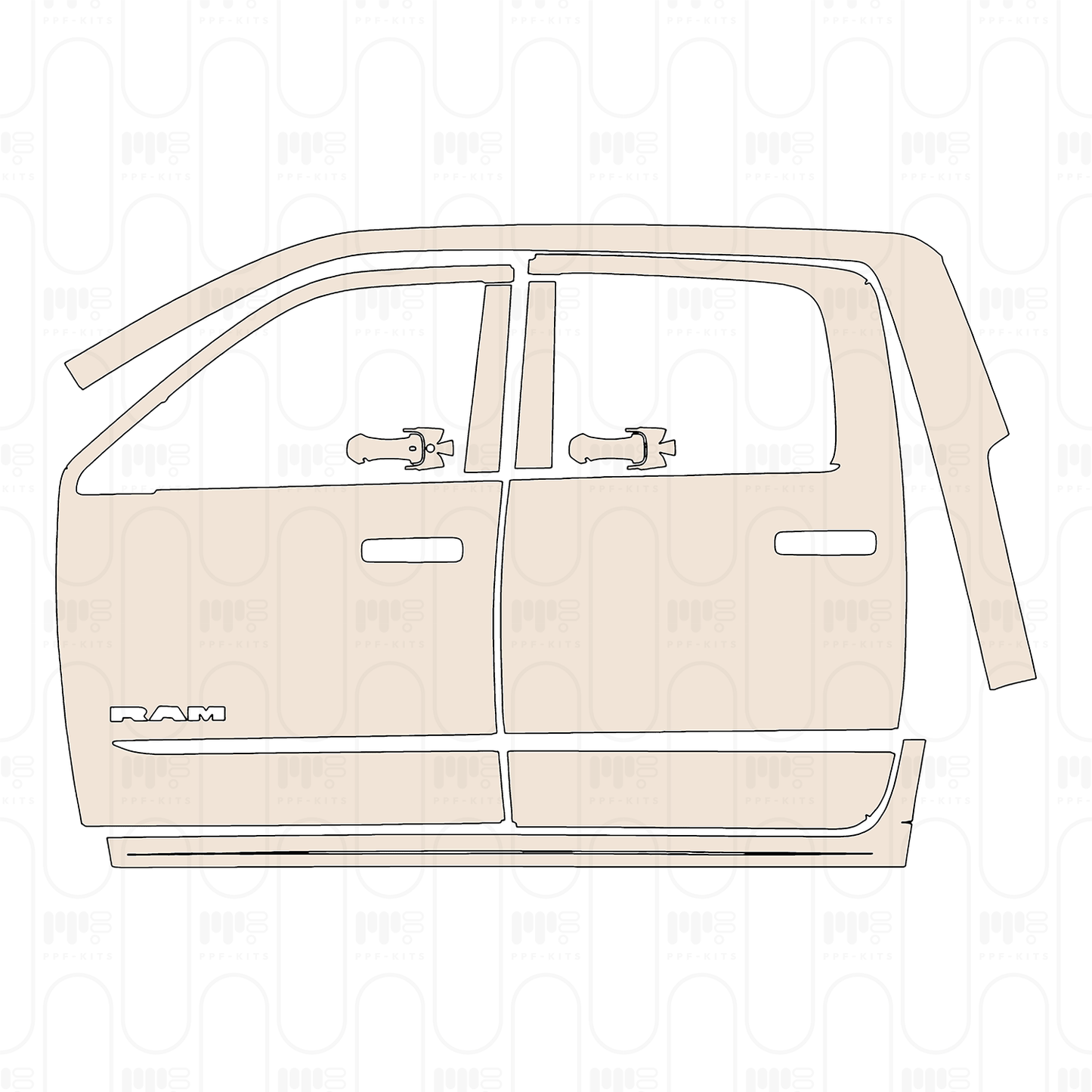Voorgesneden PPF RAM Trucks 2500 Crew Cab Limited 2026