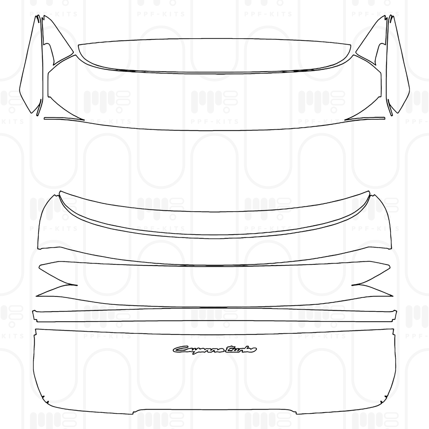 Voorgesneden PPF Porsche Cayenne Coupe Cayenne Turbo E-Hybrid Coupe with GT Package 2026
