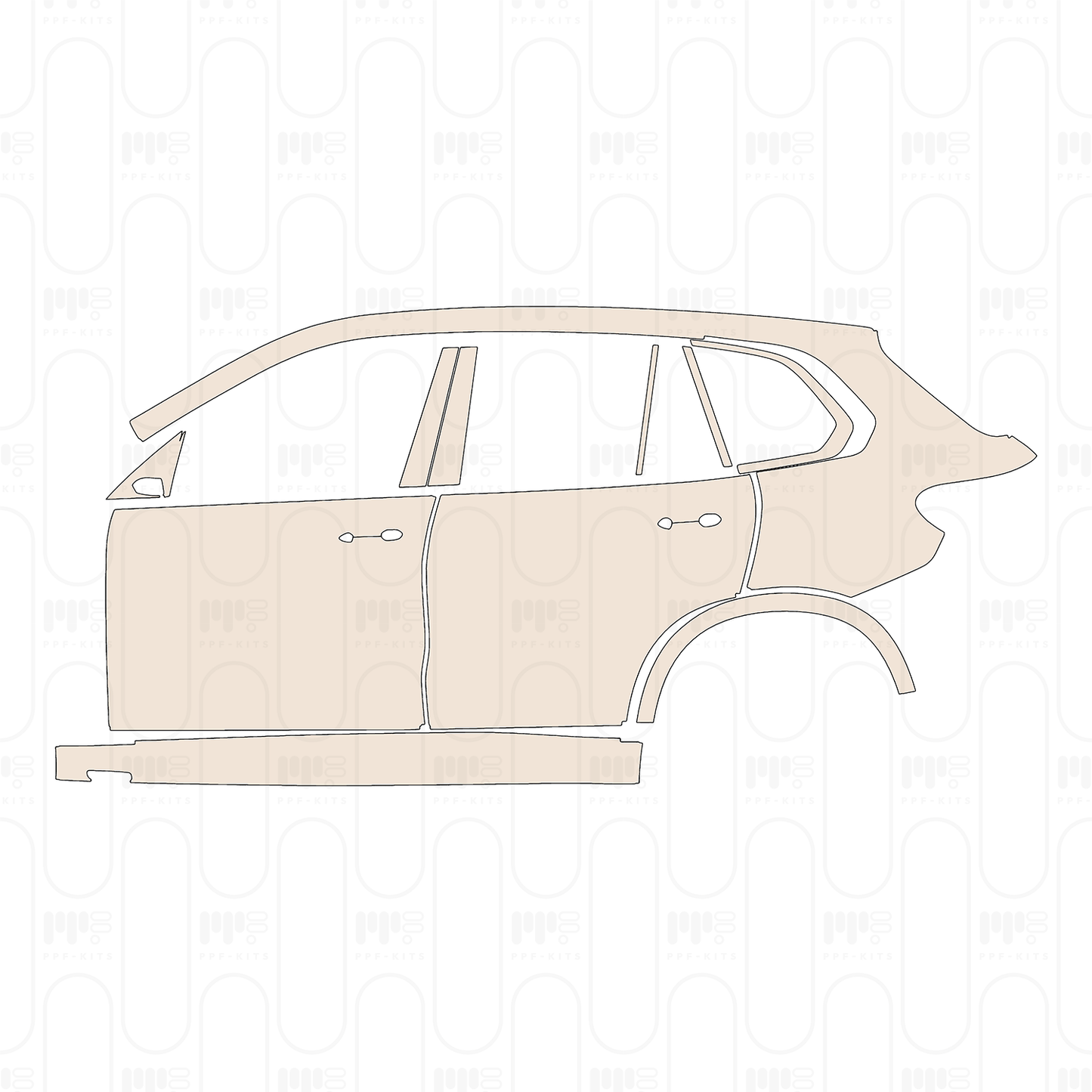 (left) Door+BC-Pillar+Rear Fender+Side Skirt