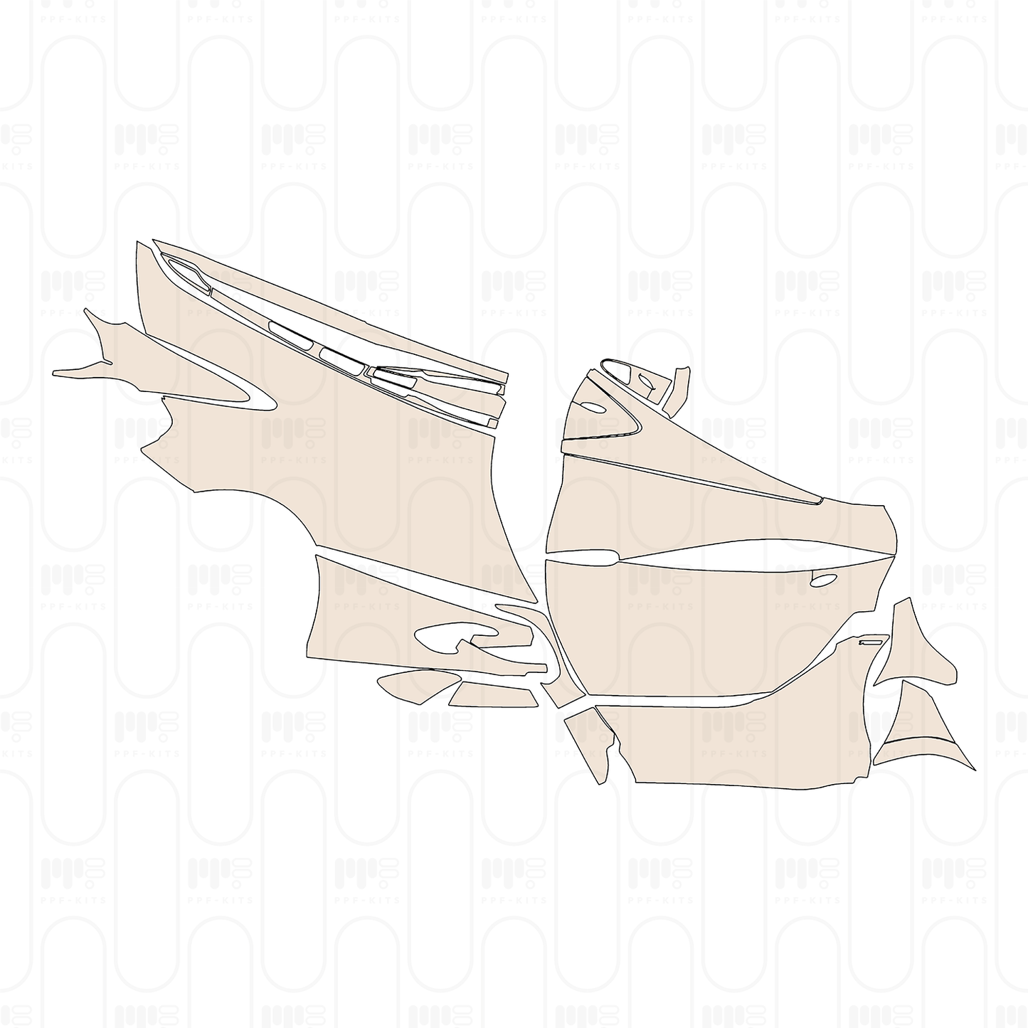 (right) Door+Side Skirt+Rear Fender with "750S" Emblem on door