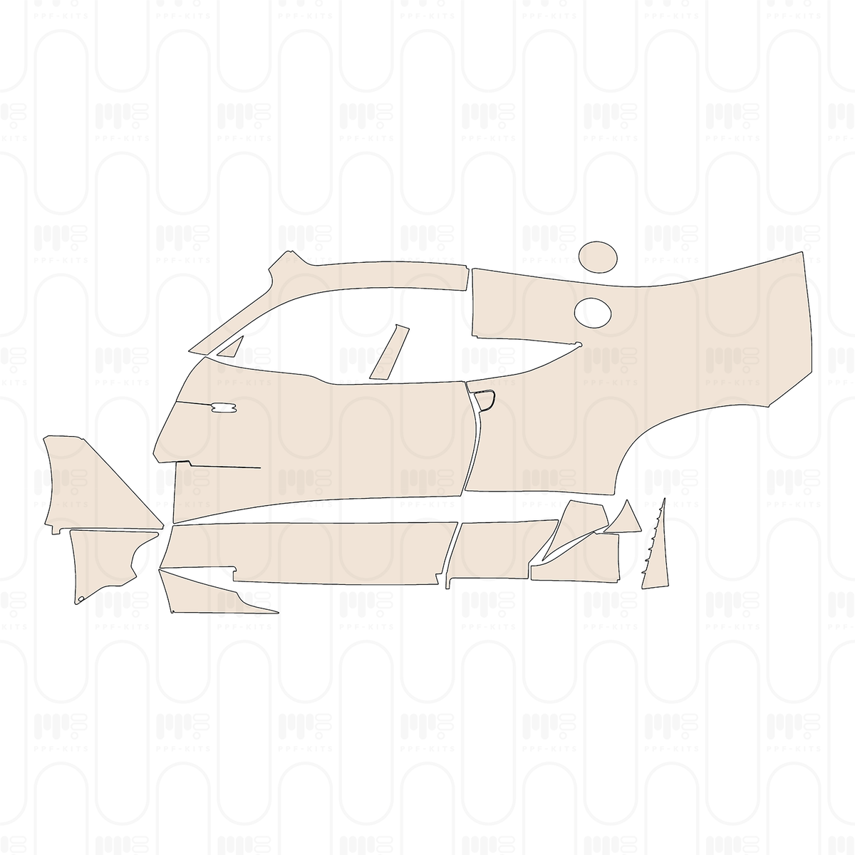 (left) Door+Side Skirt+Rear Fender
