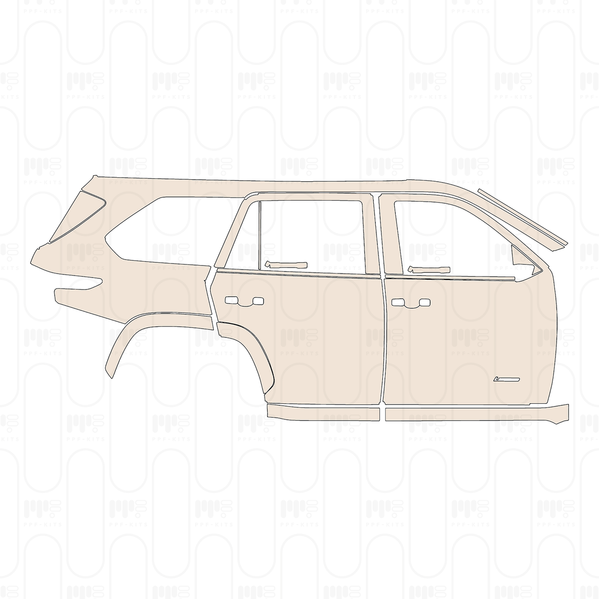 (right) Door+Side Skirt+Rear Fender with "LIMITED" Emblem on front door