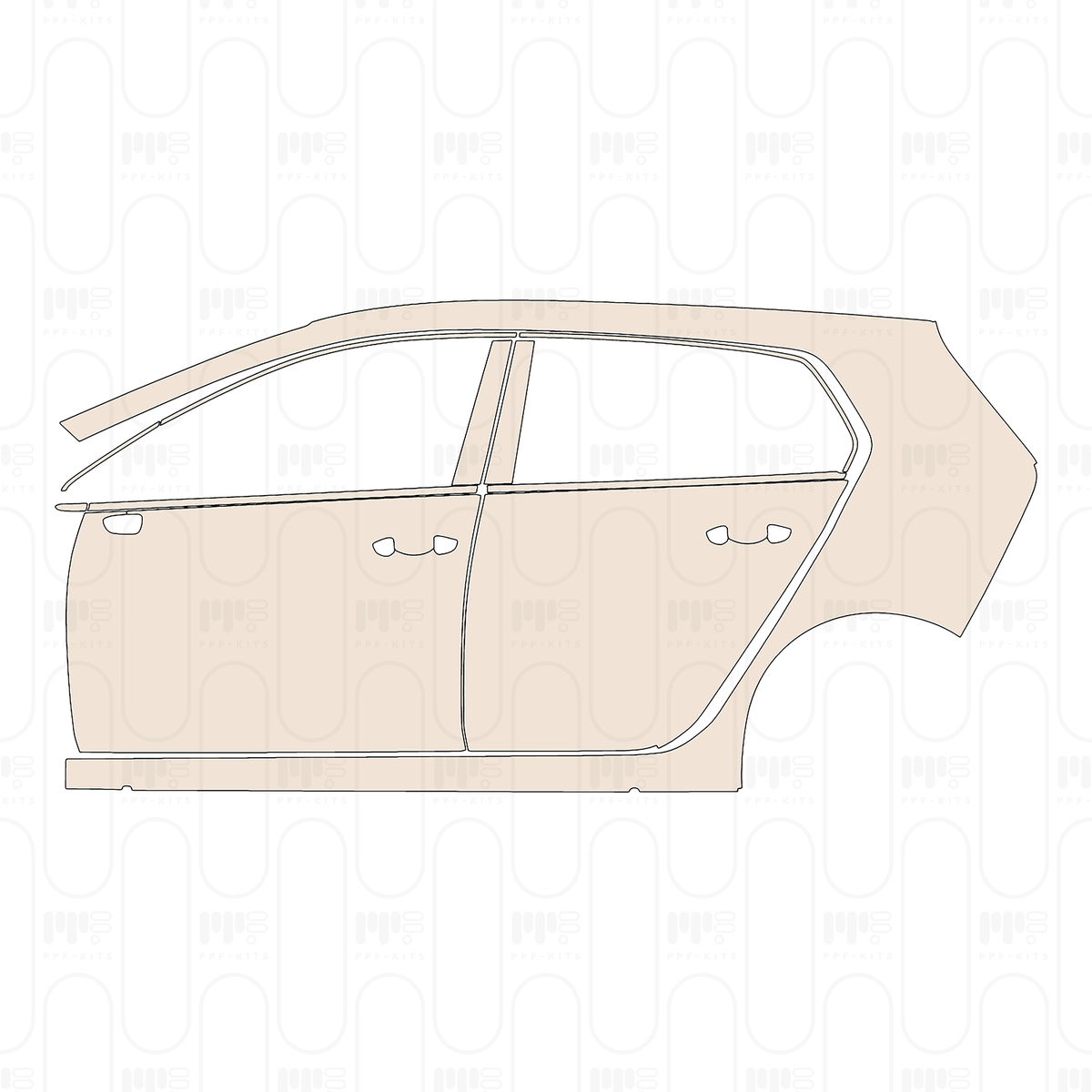 (left) Door+Side Skirt+Rear Fender