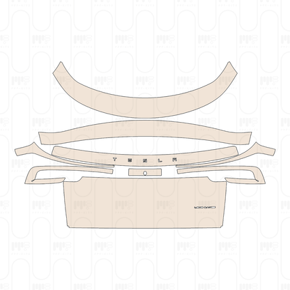 Trunk Lid with "TESLA" & "LONG RANGE" Emblems
