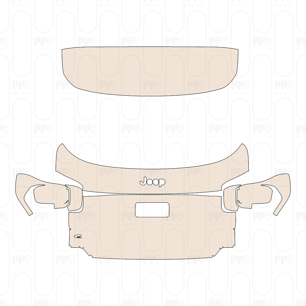Trunk Lid with "JEEP" & "e" Emblems