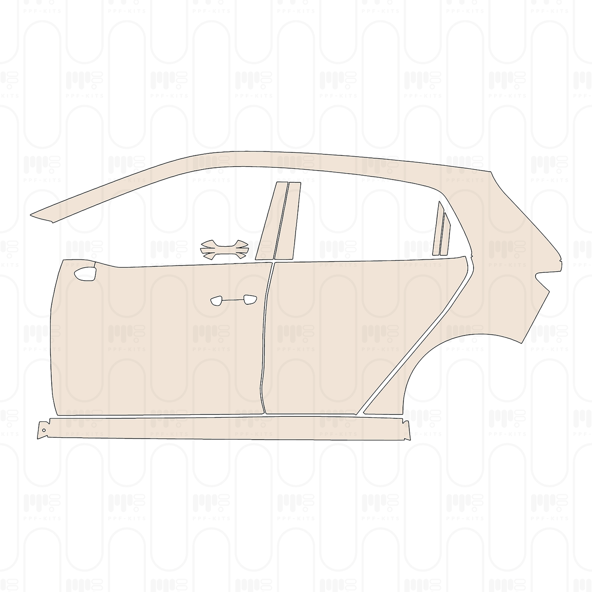 (left) Door+Side Skirt+Rear Fender