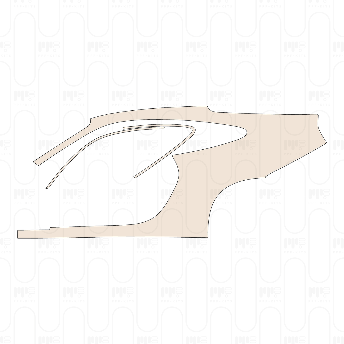 (left) Rear Fender bottom edge of rear Fender covers the coarse-grained surface