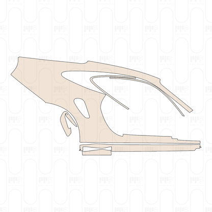 (right) Rear Fender+Side Skirt the bottom edge of rear Fender dosen't cover the coarse-grained surface