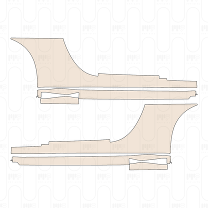 Rocker Panel bottom edge of rear Fender covers the coarse-grained surface