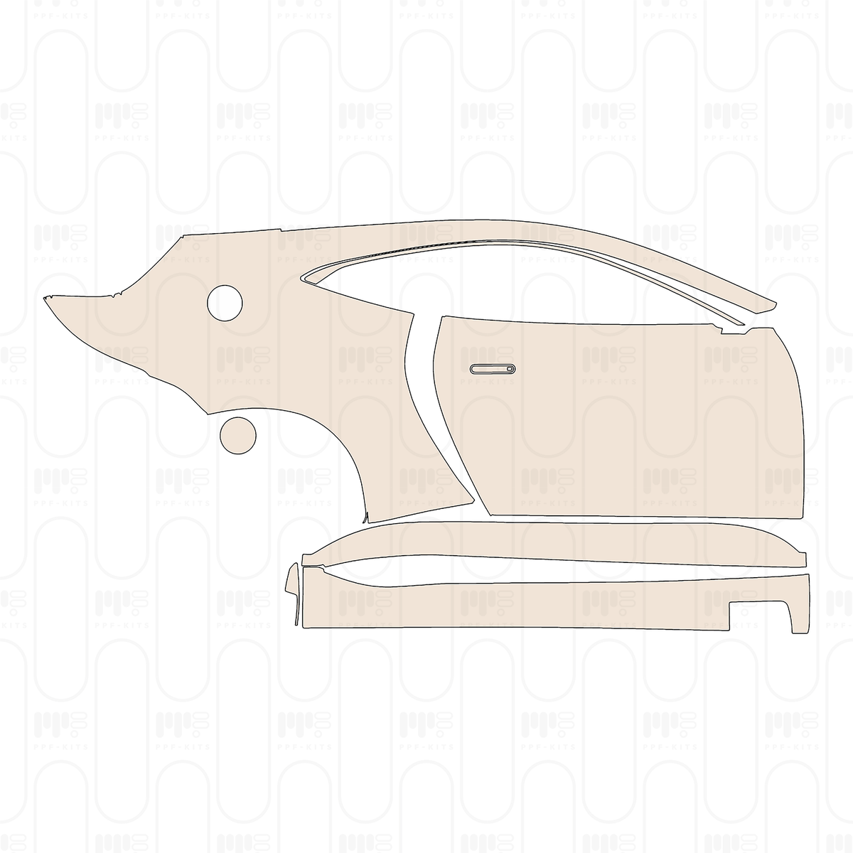 (right) Door+Rear Fender+Side Skirt