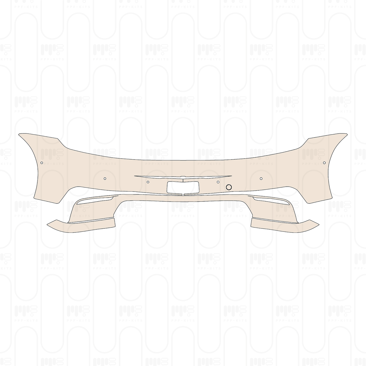 Rear Bumper with SportDesign Package, without Emblem, with 6 PDC (Parking Sensors)