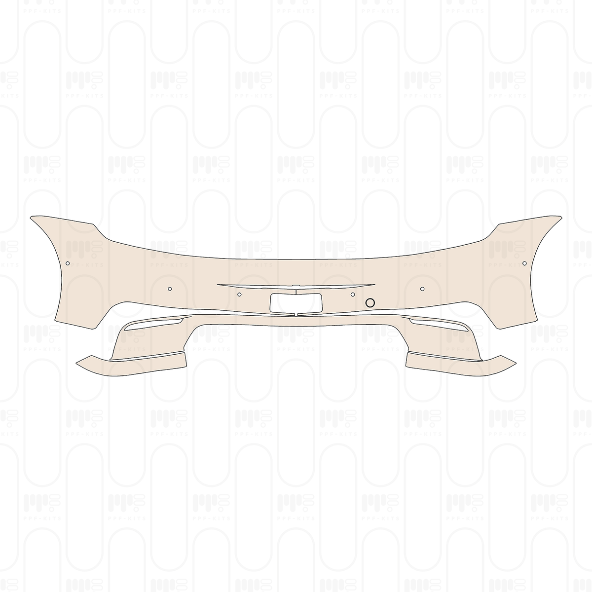 Rear Bumper without Emblem, with 6 PDC (Parking Sensors)