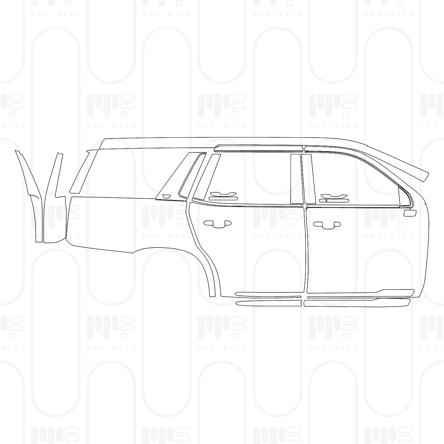 Voorgesneden PPF Cadillac Escalade Standard Wheelbase Sport 2026