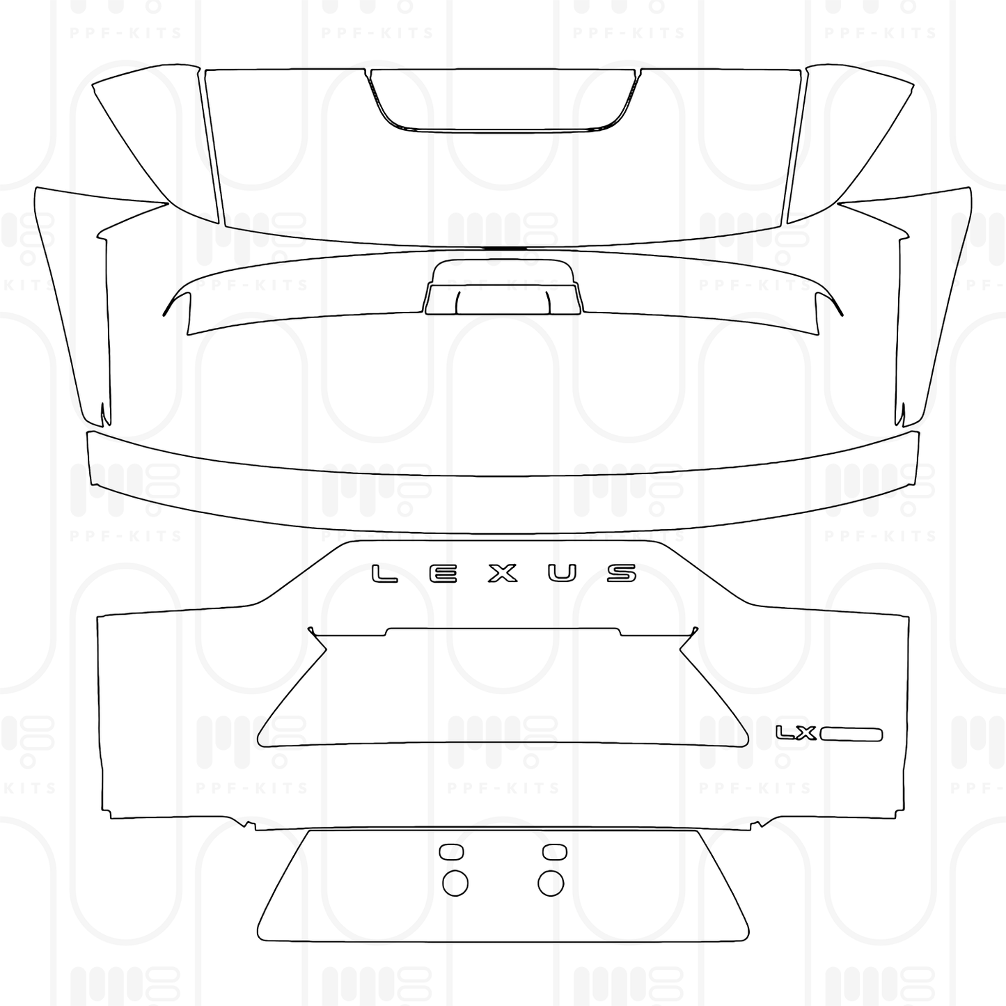 Voorgesneden PPF Lexus LX F-sport 2026