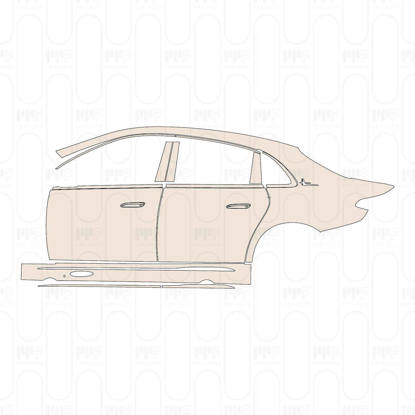 Voorgesneden PPF Mercedes-Benz E Class Sedan AMG-Line Extended Wheelbase 2026