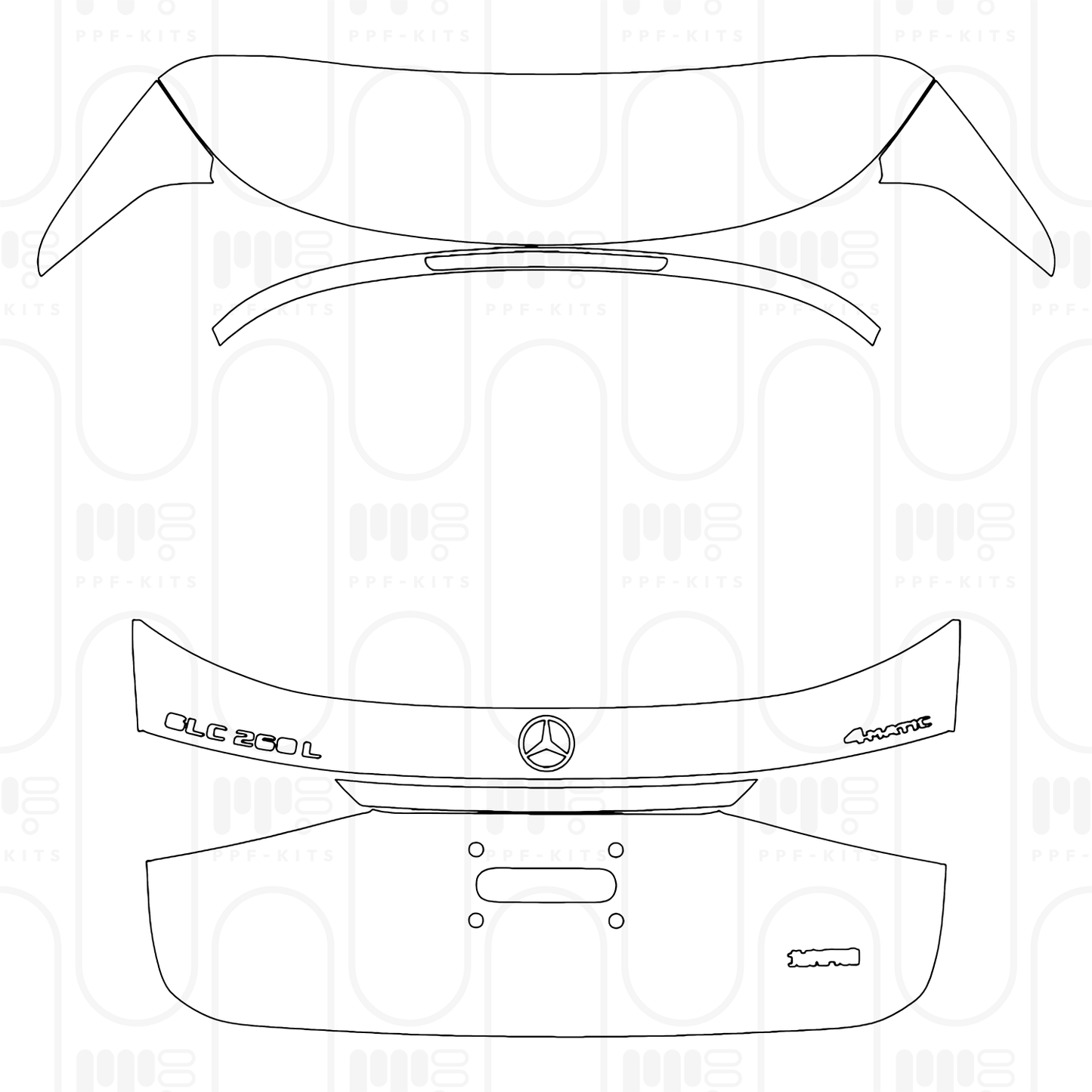 Voorgesneden PPF Mercedes-Benz GLC SUV Extended Wheelbase (GLC L) Base 2026