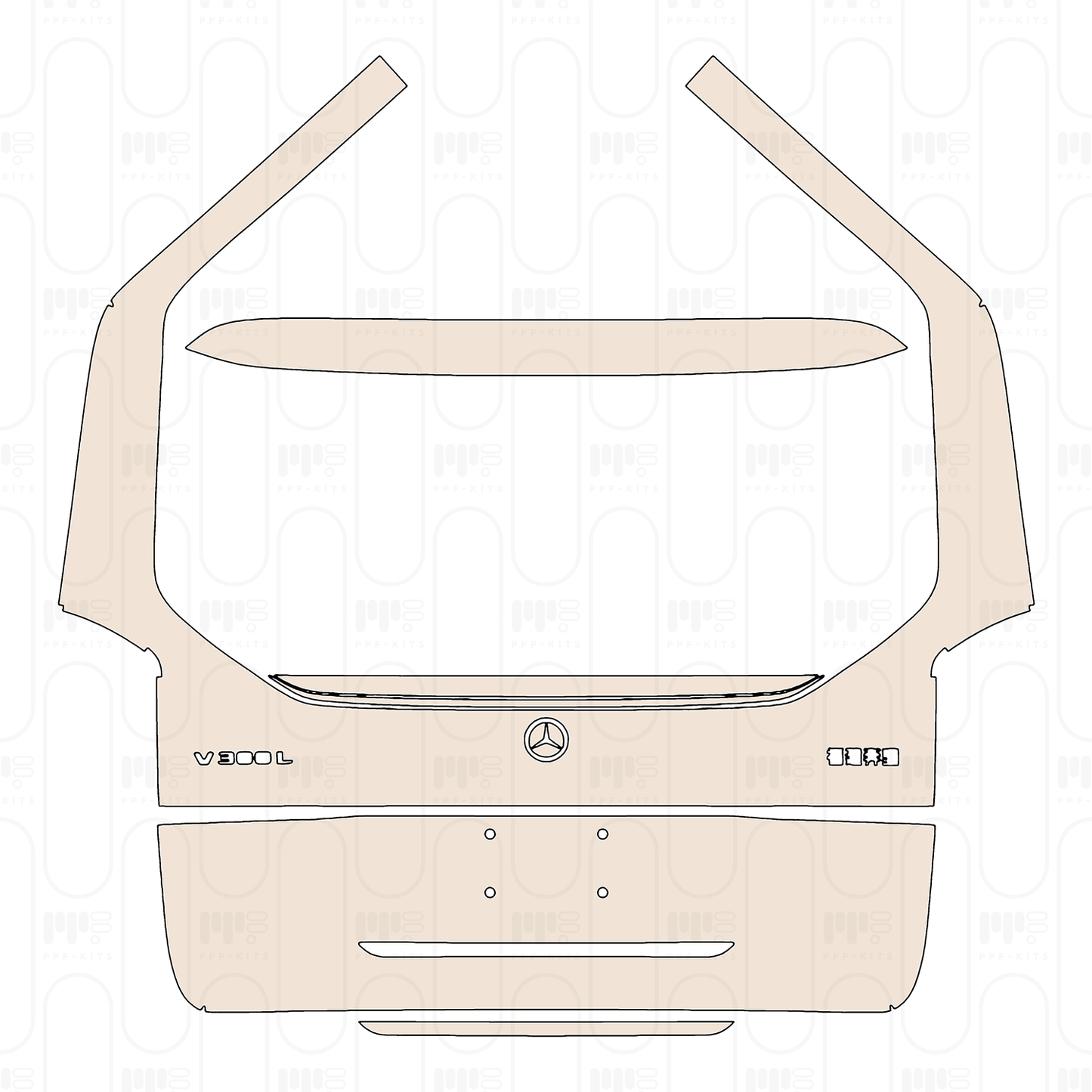 Voorgesneden PPF Mercedes-Benz V Class Extended Wheelbase Base 2026