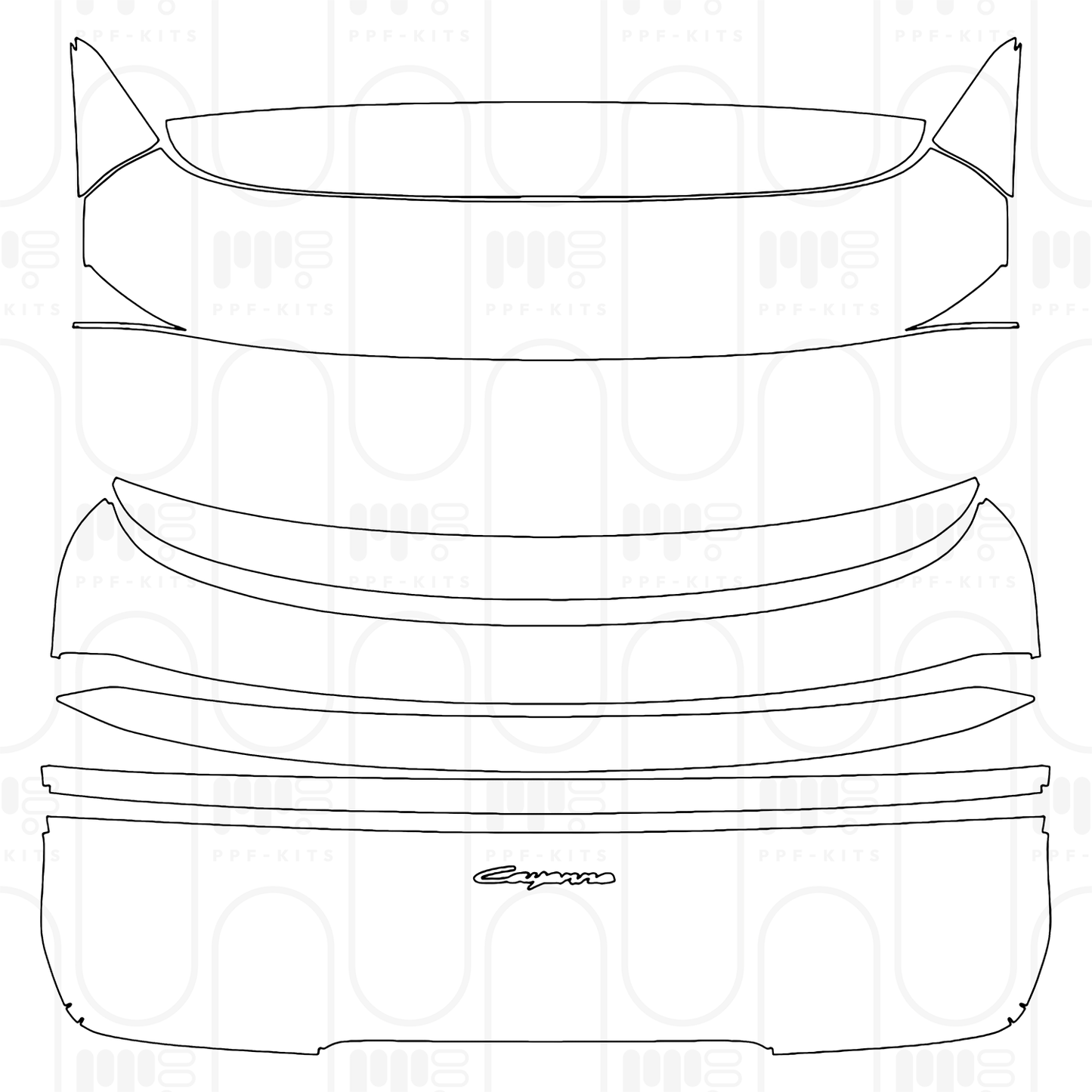 Voorgesneden PPF Porsche Cayenne Coupe Cayenne E-Hybrid Coupe 2026
