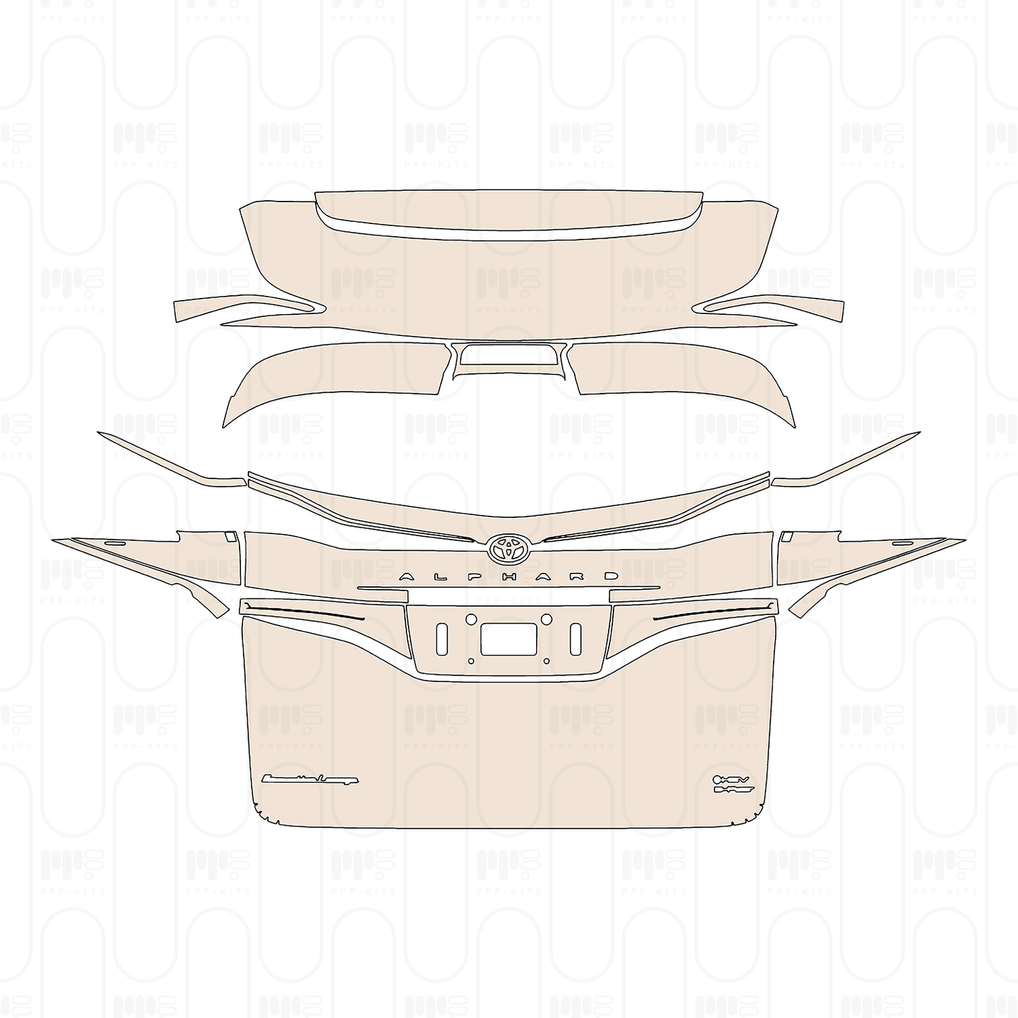Voorgesneden PPF Toyota Alphard 2026