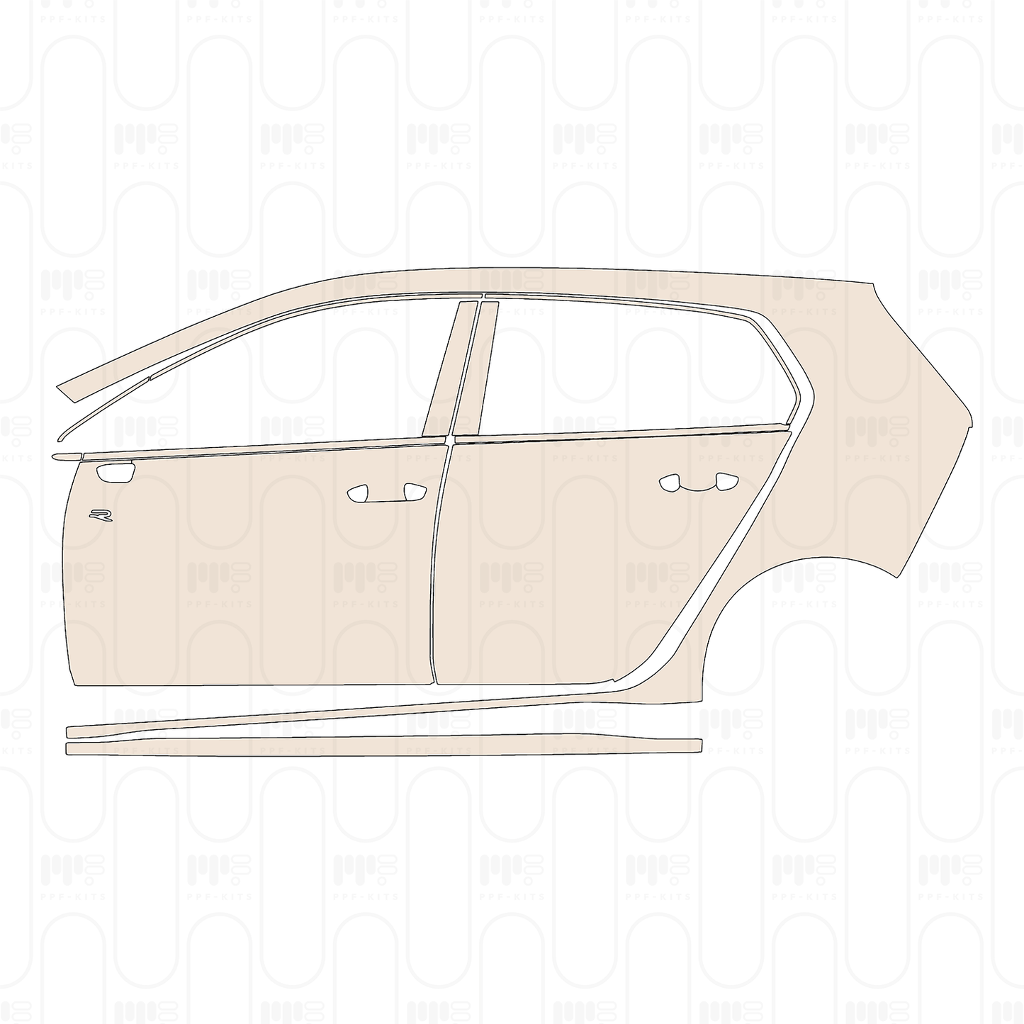 Voorgesneden PPF Volkswagen Golf R-line 2026