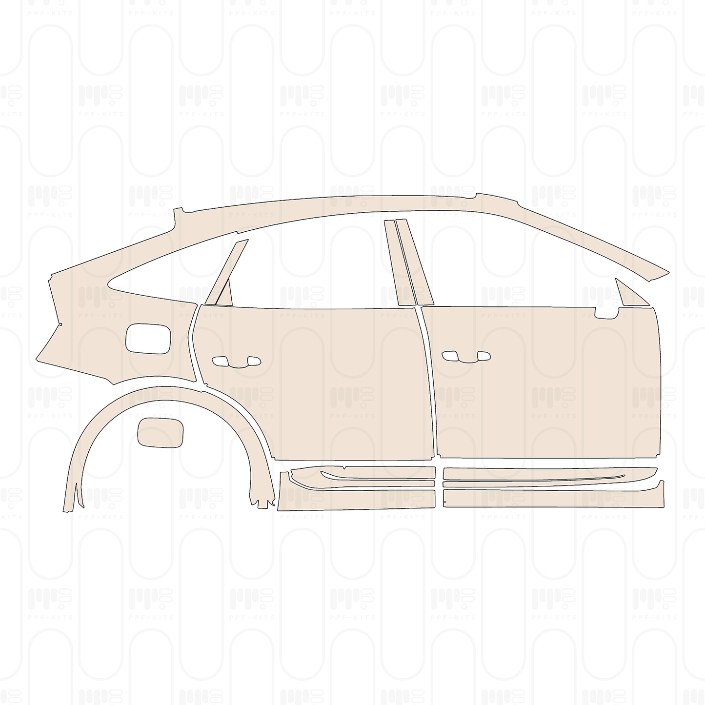 Voorgesneden PPF Audi Q5 Q5L Sportback (Extended Wheelbase) 2025