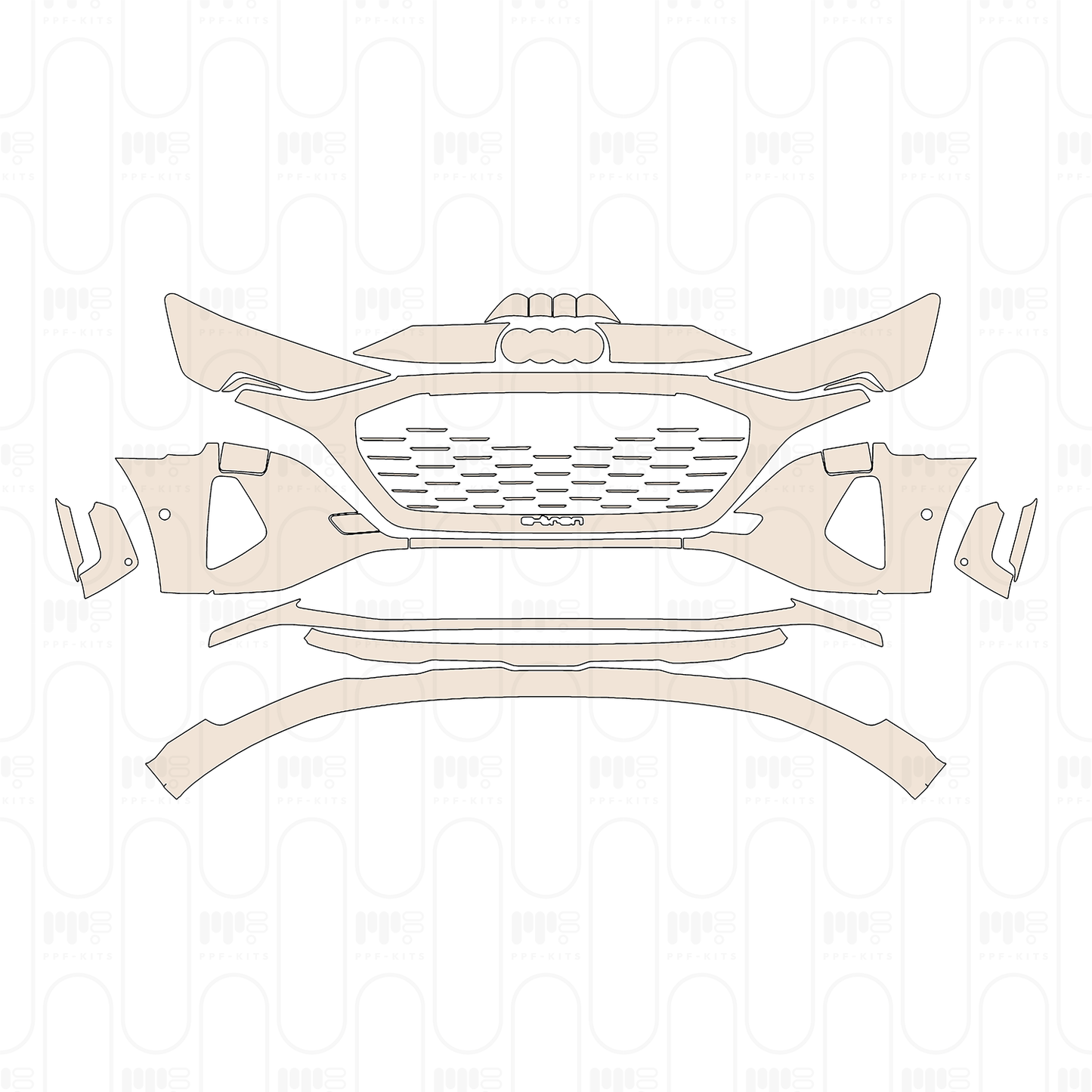 Voorgesneden PPF Audi Q8 e-tron SUV Base 2024