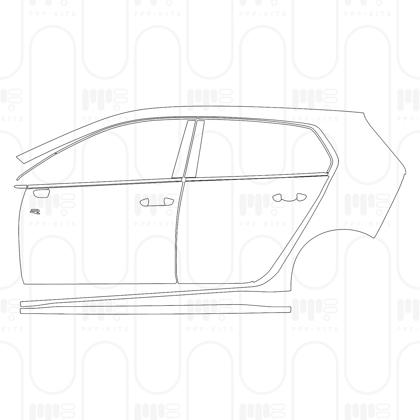 Voorgesneden PPF Volkswagen Golf R-line 2024