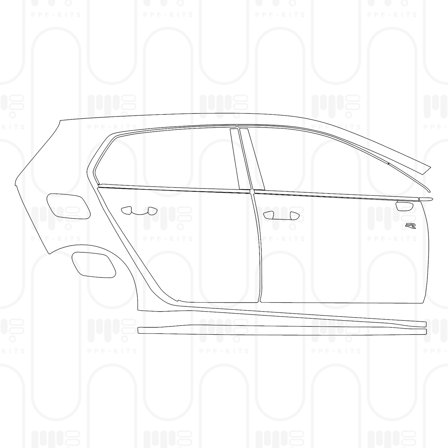 Voorgesneden PPF Volkswagen Golf R-line 2024