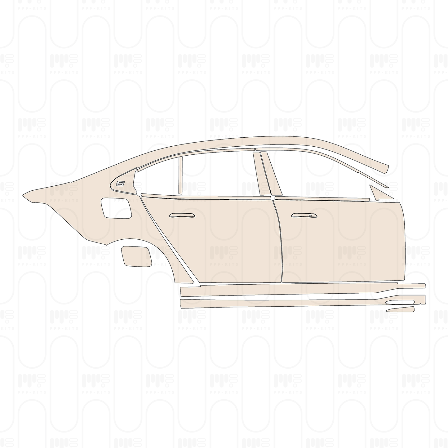 Voorgesneden PPF BMW i5 Sedan Extended Wheelbase M Sports Suit 2024