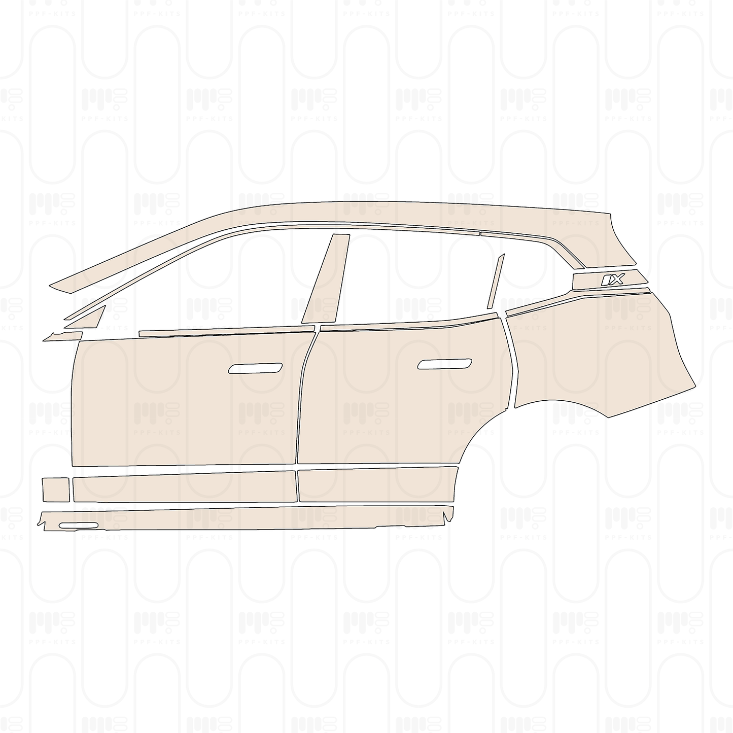 Voorgesneden PPF BMW iX Shadowline 2025