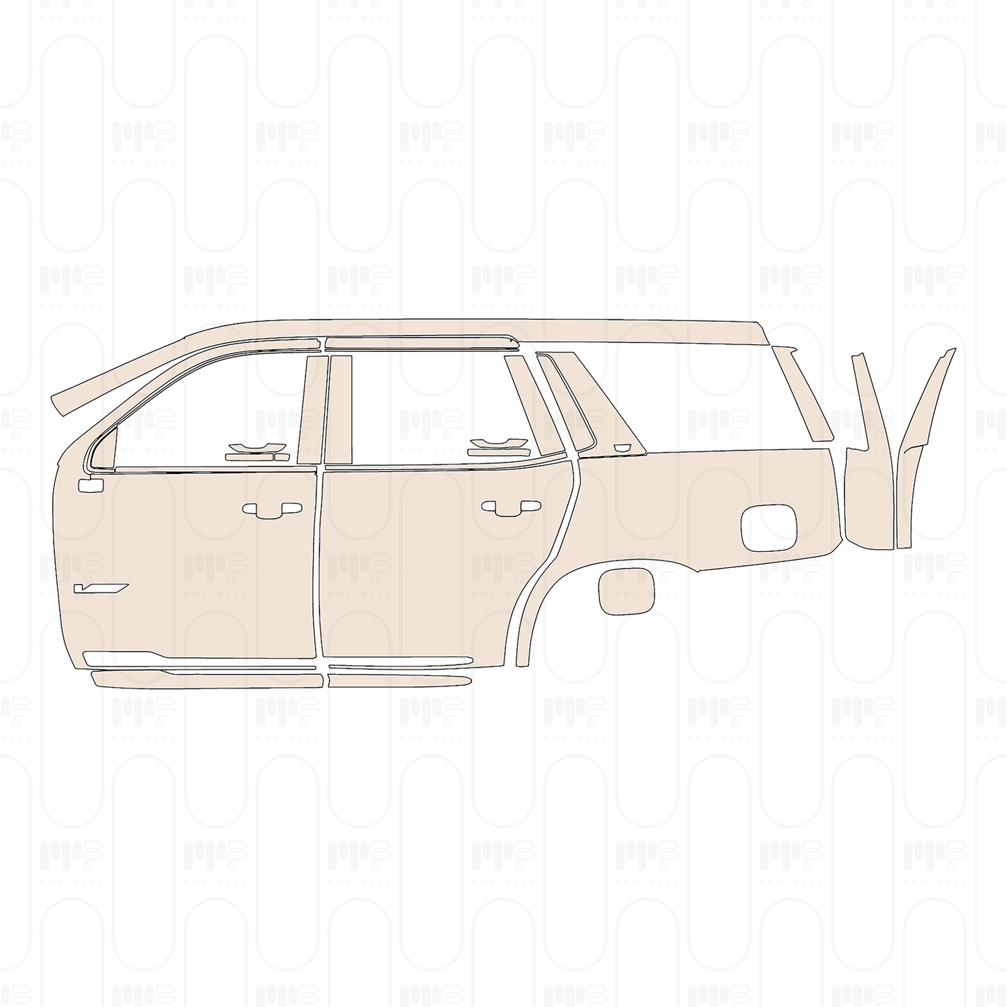 Voorgesneden PPF Cadillac Escalade-V Standard Wheelbase 2023