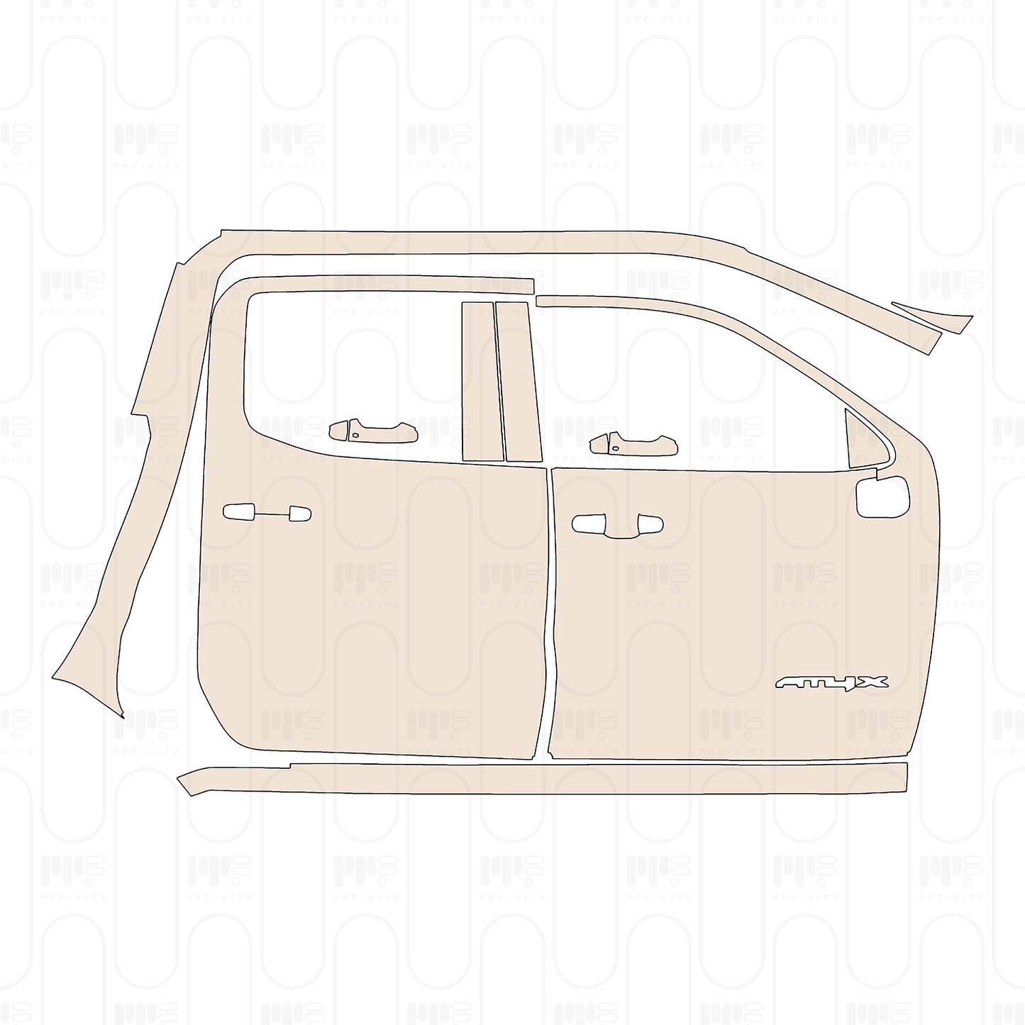 Voorgesneden PPF GMC Sierra 1500 Crew Cab AT4X 2022