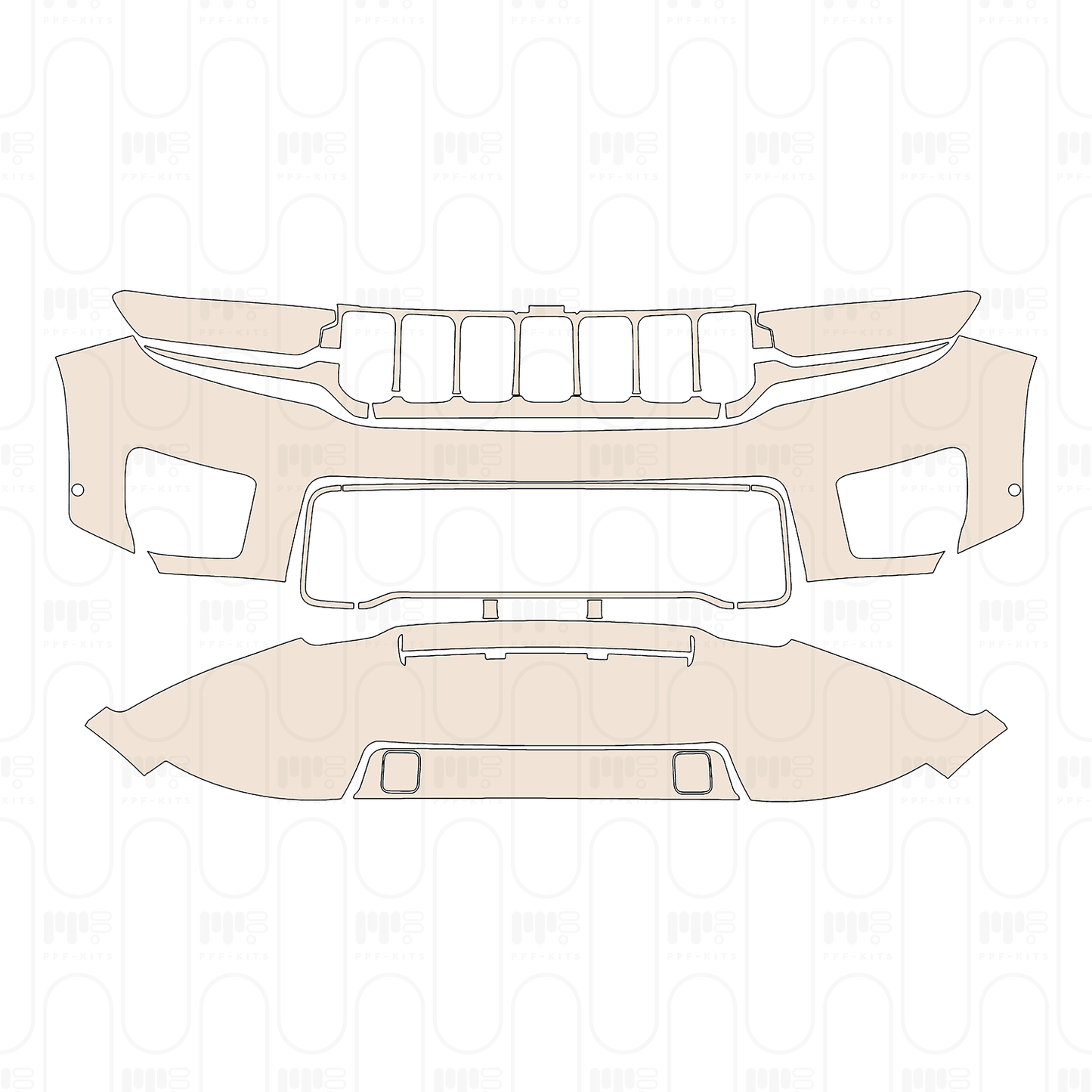 Voorgesneden PPF JEEP Grand Cherokee Grand Cherokee (2-row) Overland 2022