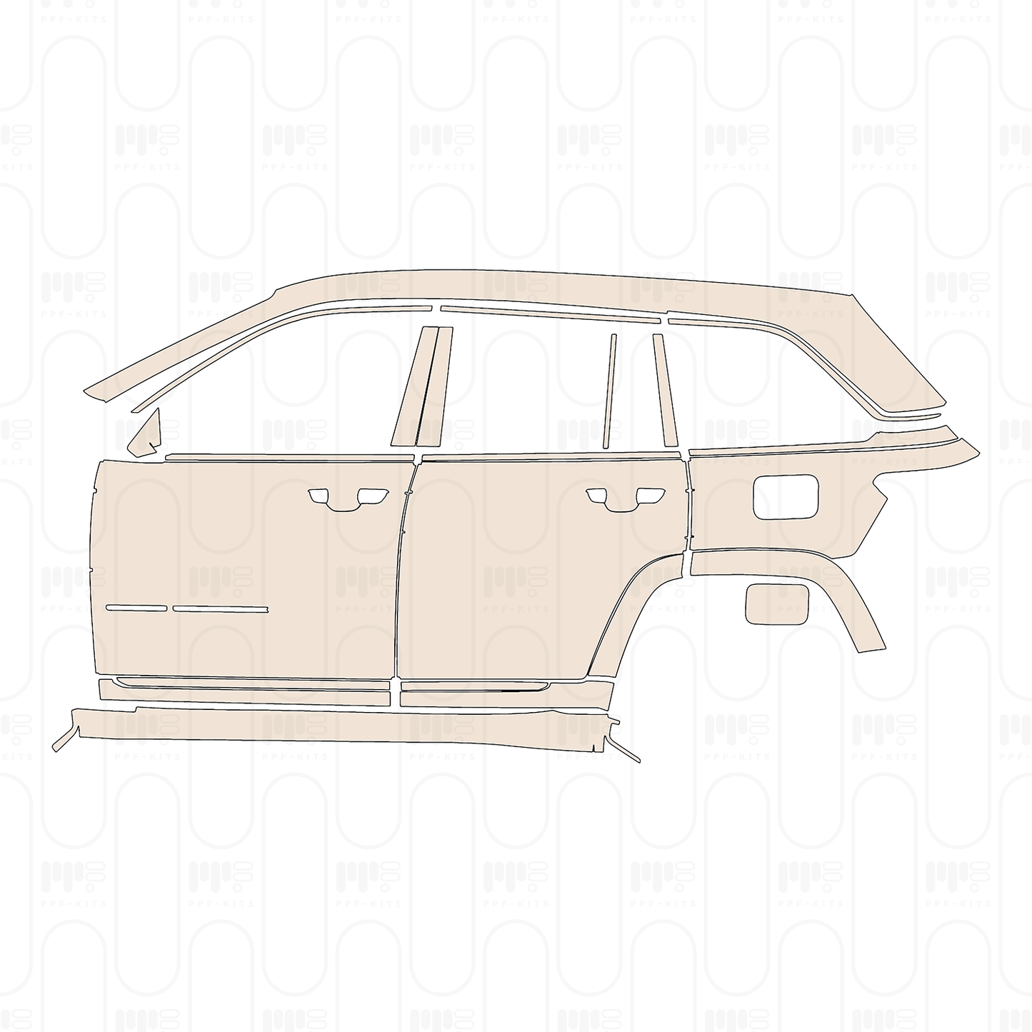 Voorgesneden PPF JEEP Grand Cherokee Grand Cherokee (2-row) Summit 2022