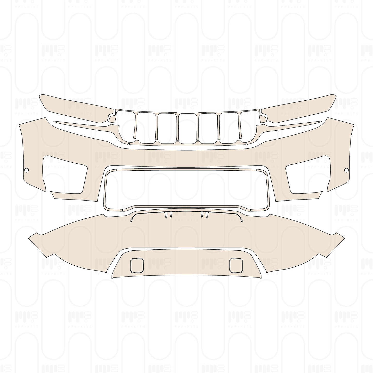 Voorgesneden PPF JEEP Grand Cherokee Grand Cherokee L (3-row) Overland 2022