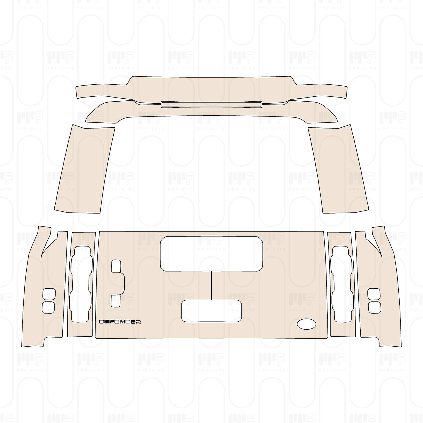 Voorgesneden PPF Land Rover Defender 90 Base 2022