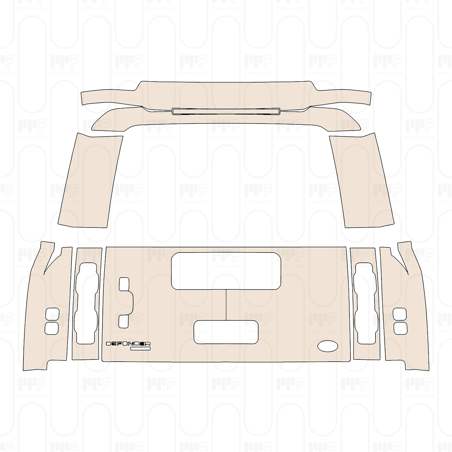 Voorgesneden PPF Land Rover Defender 90 Base 2022