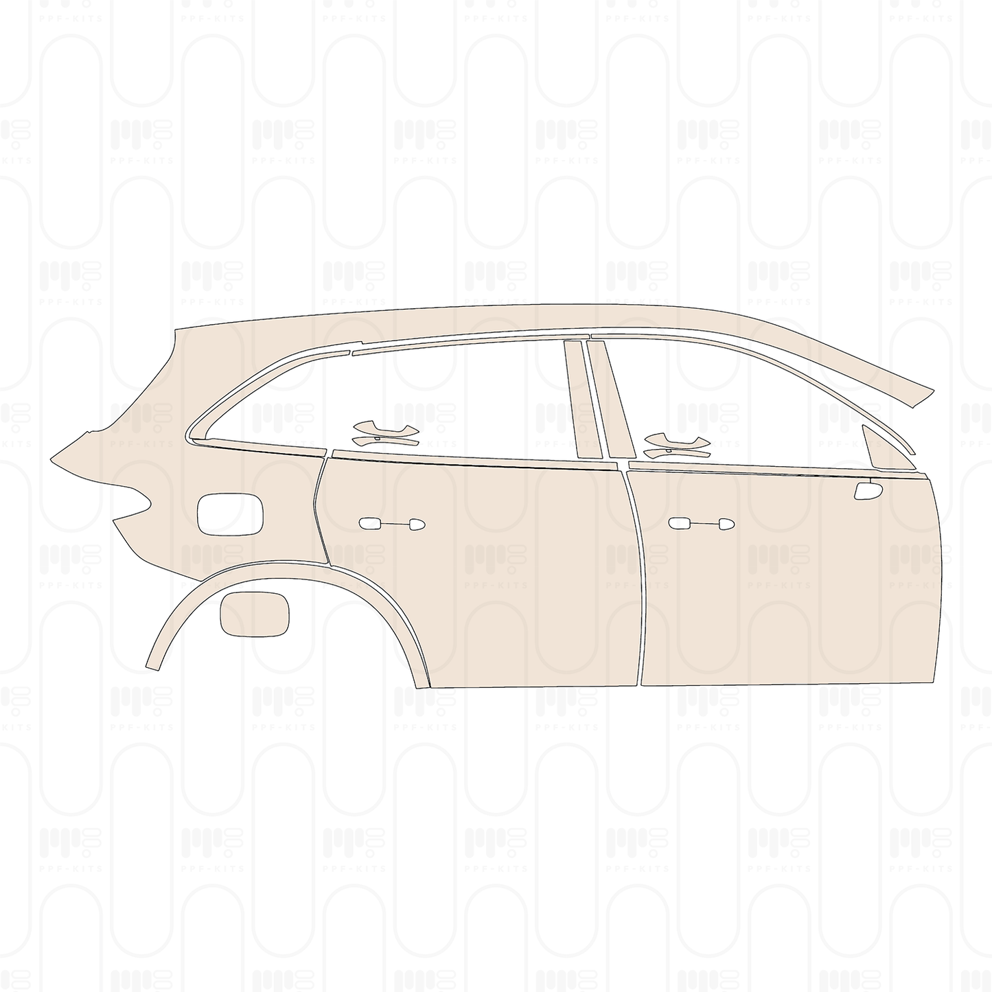 Voorgesneden PPF Mercedes-Benz GLC SUV Extended Wheelbase (GLC L) Base 2023