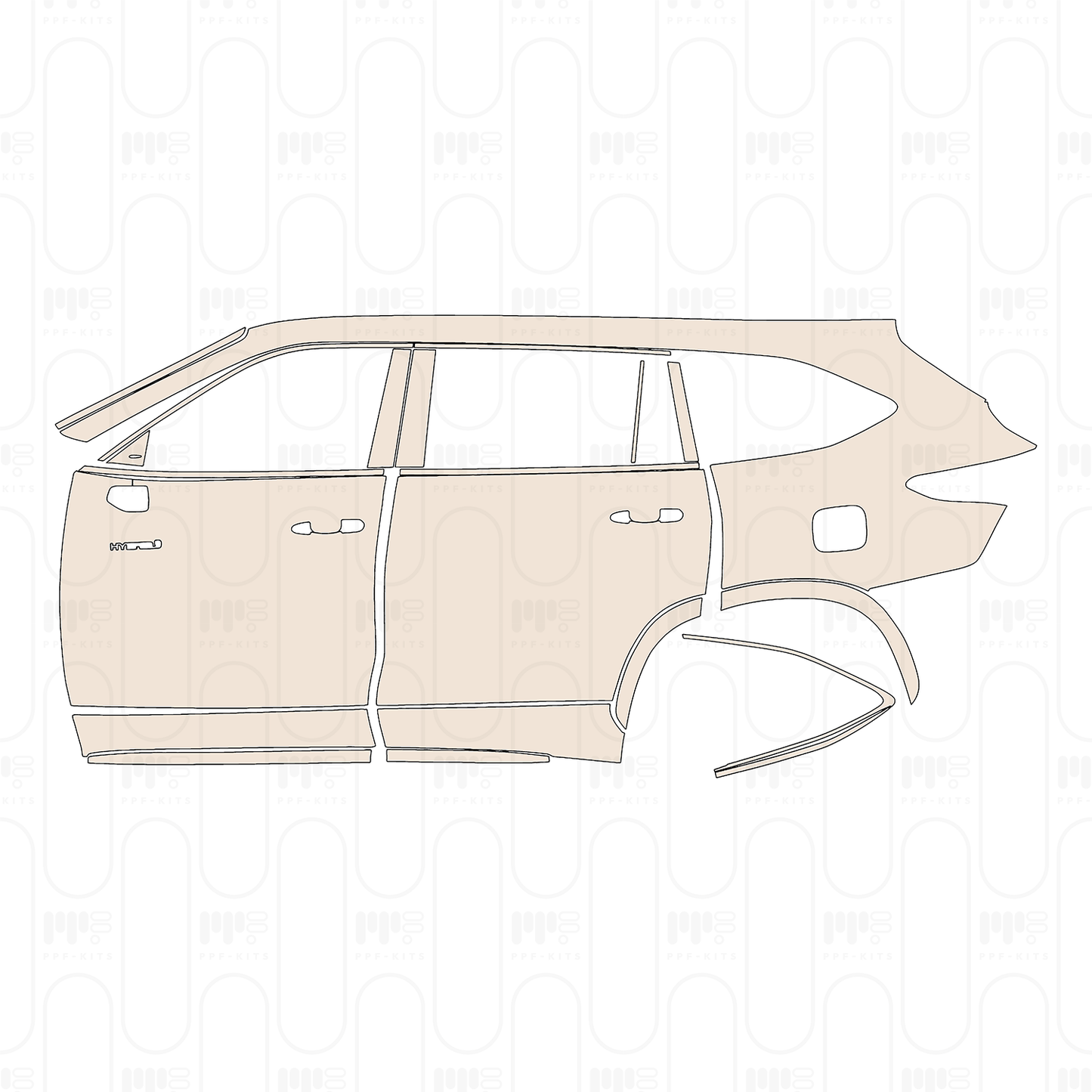 Voorgesneden PPF Toyota Crown Kluger 2023