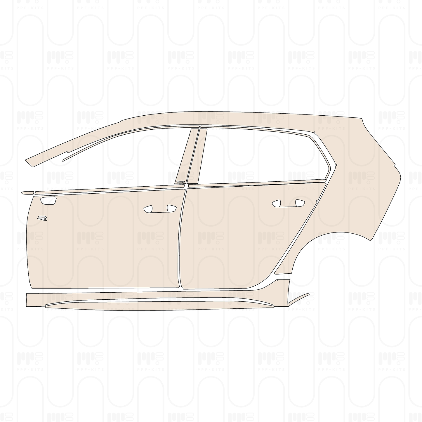Voorgesneden PPF Volkswagen Golf R 2025