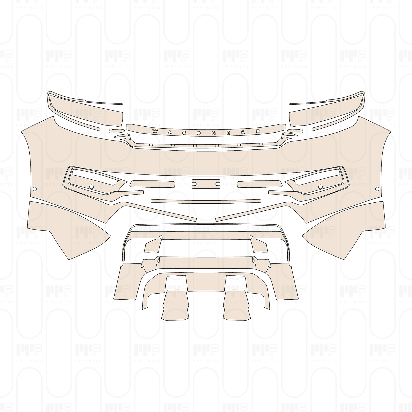 Voorgesneden PPF JEEP Grand Wagoneer Extended Wheelbase Obsidian 2022