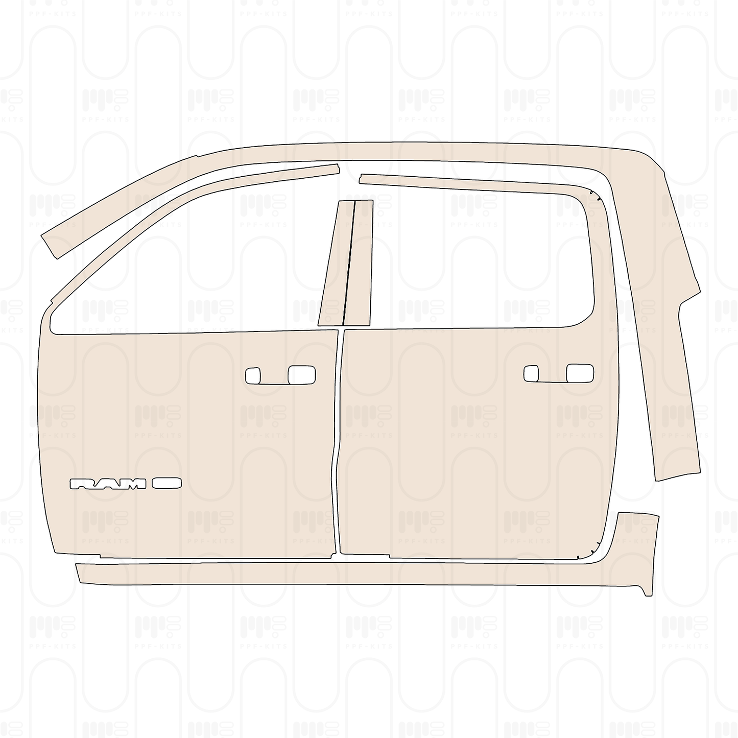 Voorgesneden PPF RAM Trucks 1500 Crew Cab Limited Longhorn 2024