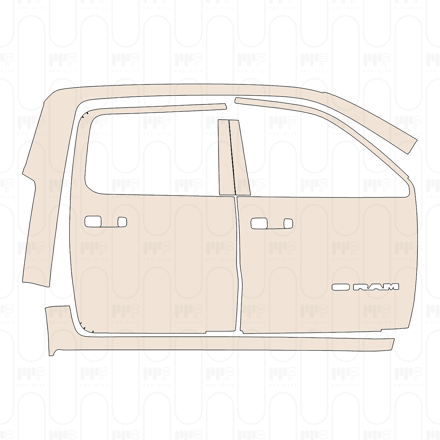 Voorgesneden PPF RAM Trucks 1500 Crew Cab Limited Longhorn 2024