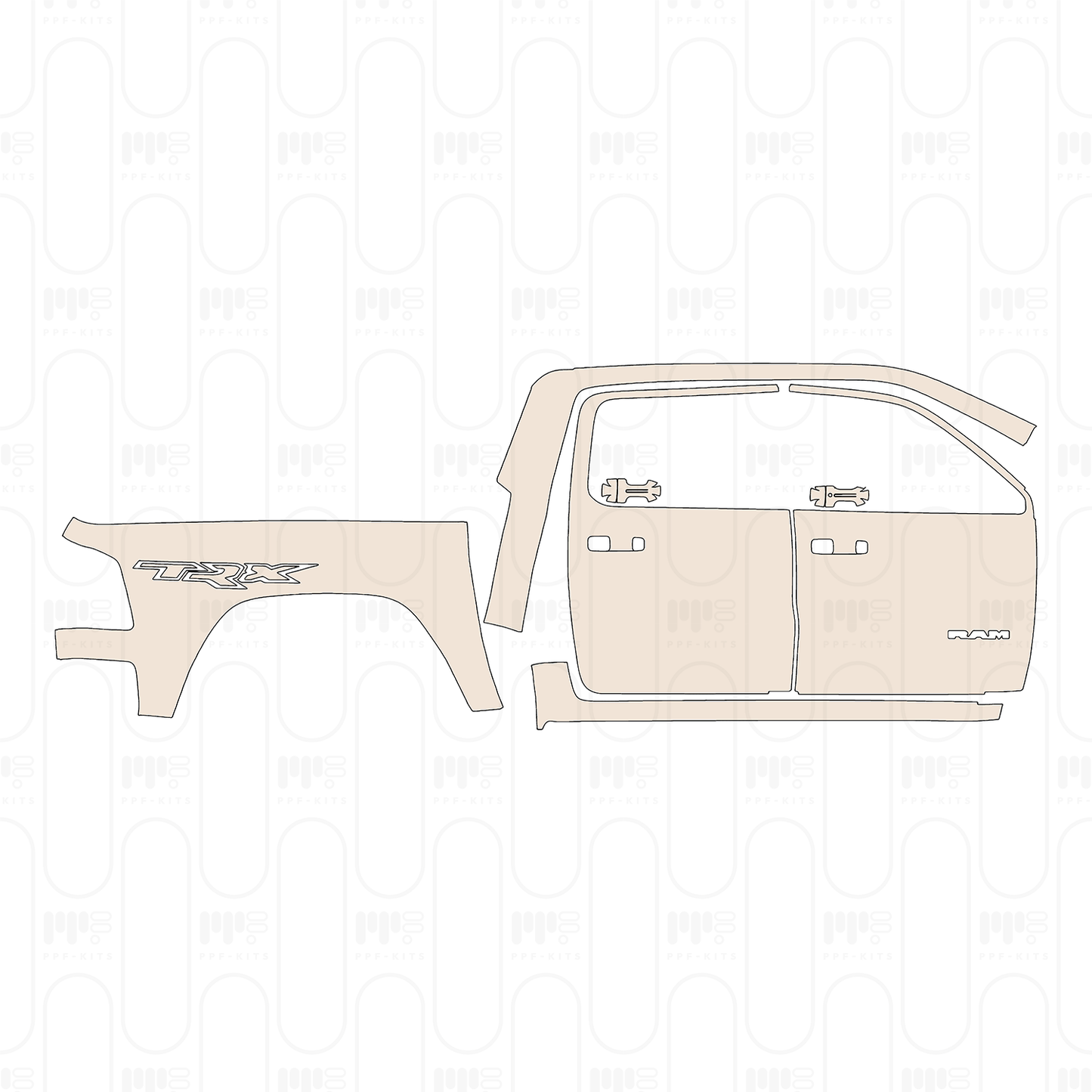 Voorgesneden PPF RAM Trucks 1500 TRX 2022