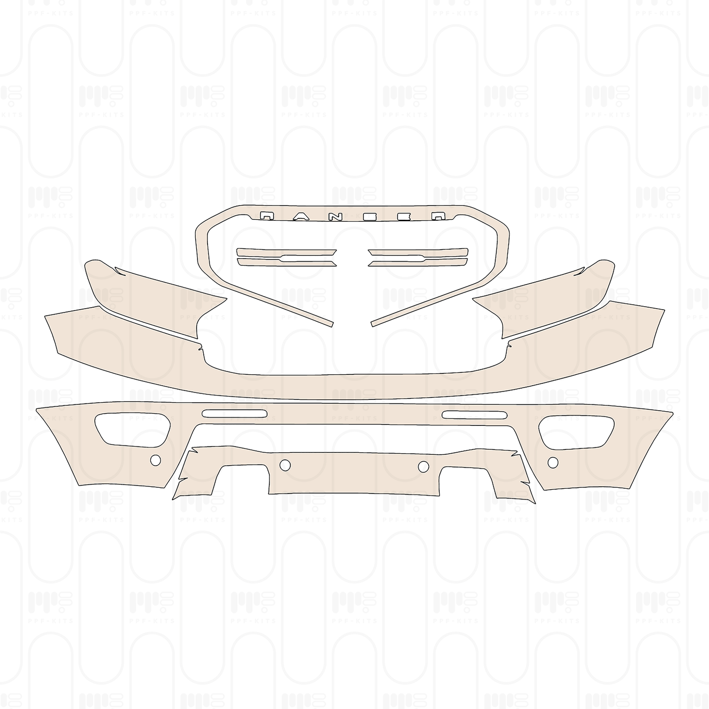 Voorgesneden PPF Ford Ranger (US) XLT SUPERCREW 2022