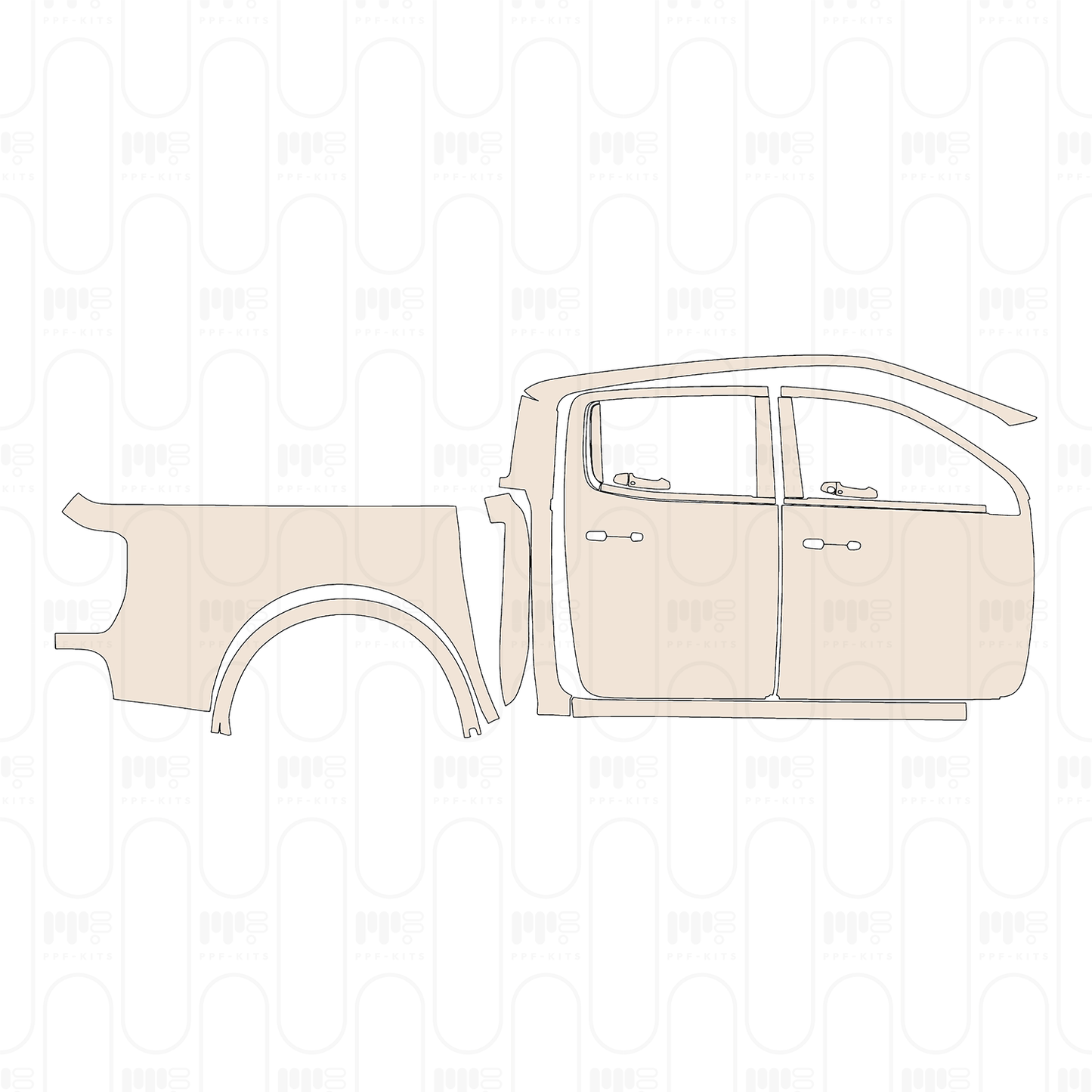 Voorgesneden PPF Ford Ranger (US) XLT SUPERCREW 2022